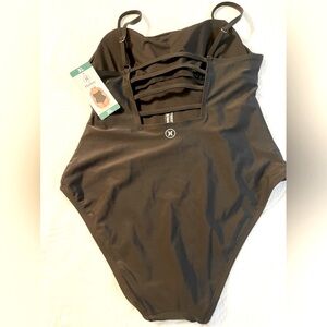 Hurley Black One-Piece Swimsuit with Strappy Front